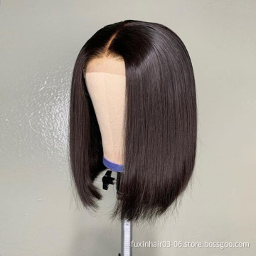T Part Blunt Cut BOB Lace Front Wig Human Hair Virgin U Part Closure Wig Brazilian Human Short Straight Hair Lace Wig